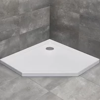 Cadita dus pentagonala Radaway Doros PT 90x90 cm acril alb