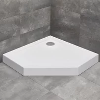 Cadita dus pentagonala Radaway Doros PT Compact 90x90 cm acril alb