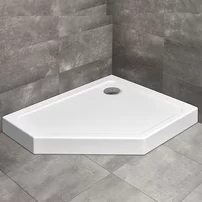 Cadita dus pentagonala Radaway Doros PT E Compact 100x90 cm acril alb dreapta