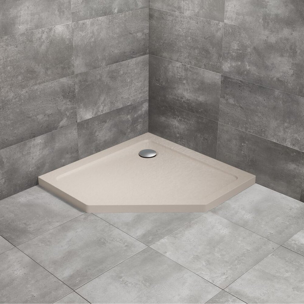 Cadita dus pentagonala Radaway Doros PT Stone 100x100 cm acril casmir