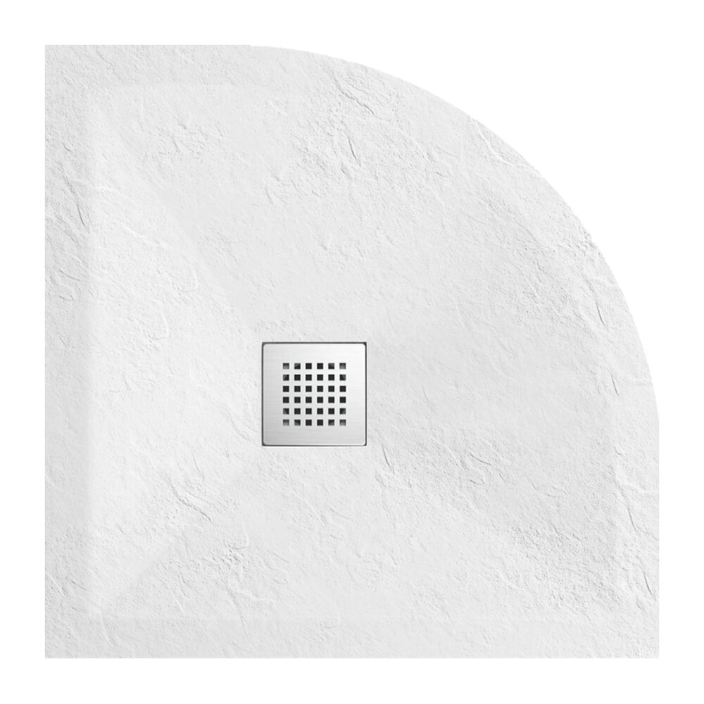 Cadita dus semirotunda Balneo Stone Tray din compozit 90x90 alb