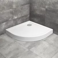 Cadita dus semirotunda Radaway Doros A Compact 80x80 cm acril alb