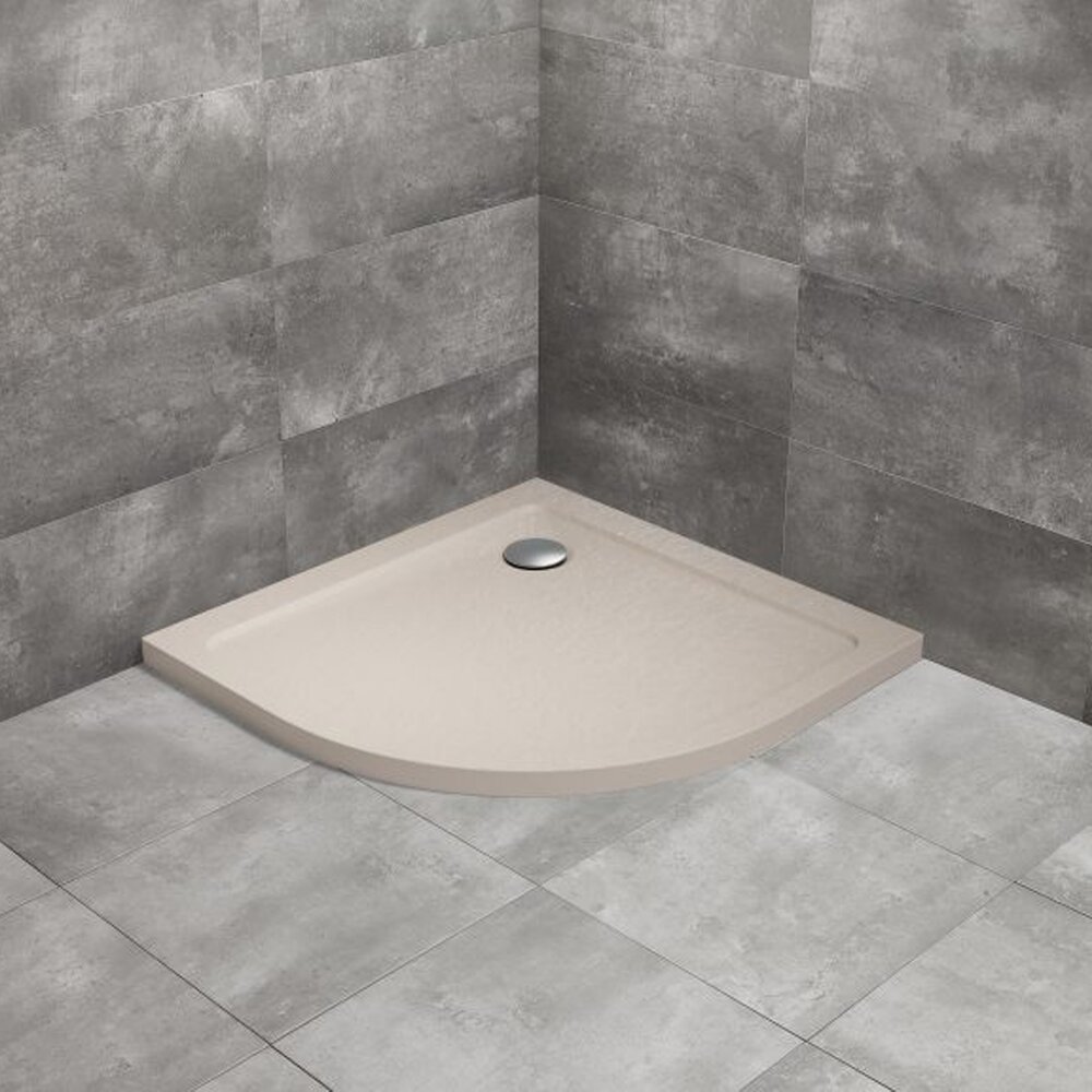 Cadita dus semirotunda Radaway Doros A Stone 80x80 cm acril casmir