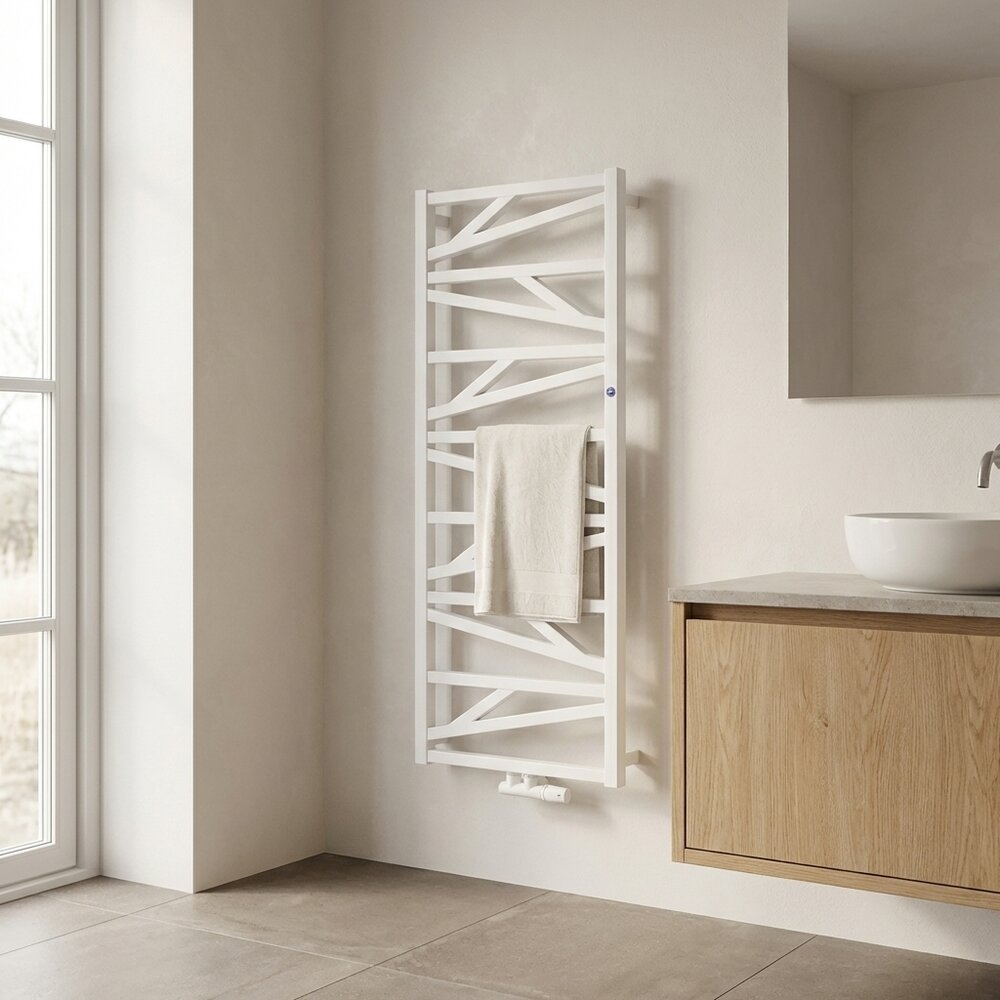 Calorifer de baie portprosop Rune Alva 1187x530 mm alb lucios