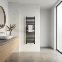 Calorifer de baie portprosop Rune Hima negru mat 1510x550 mm