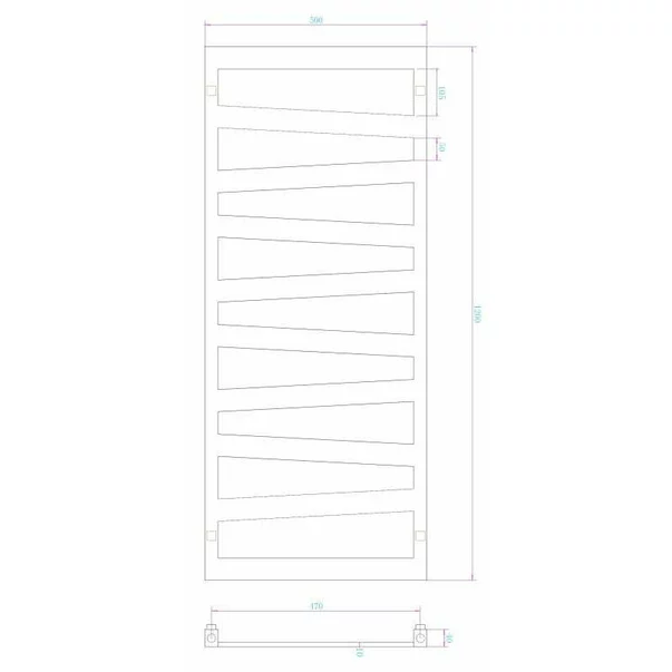 Calorifer de baie portprosop Rune Kalla 1200x500 mm negru mat picture - 3