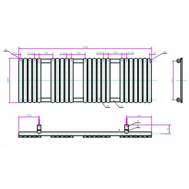 Calorifer de baie portprosop Rune Lani 1500x500 mm alb lucios picture - 3