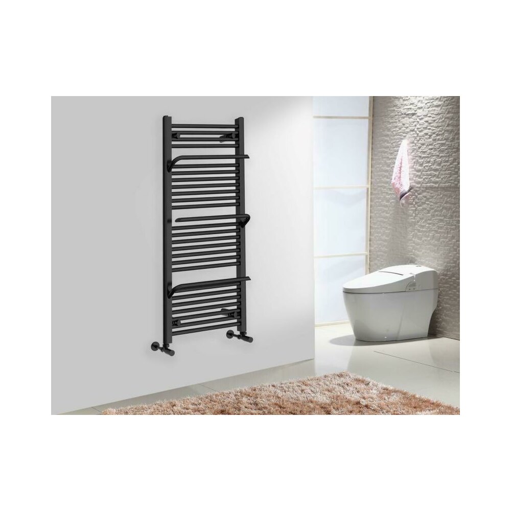Calorifer de baie portprosop Rune Lani 1200x500 mm negru mat