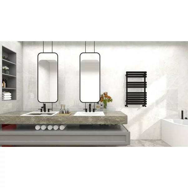Calorifer de baie portprosop Rune Lani 800x500 mm negru mat picture - 3