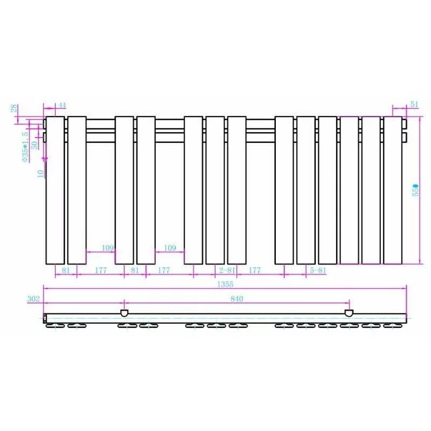 Calorifer de baie portprosop Rune Lysa 1355x550 mm negru mat picture - 2