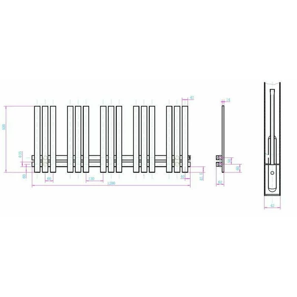 Calorifer de baie portprosop Rune Lysa Slim 1200x500 mm alb picture - 3