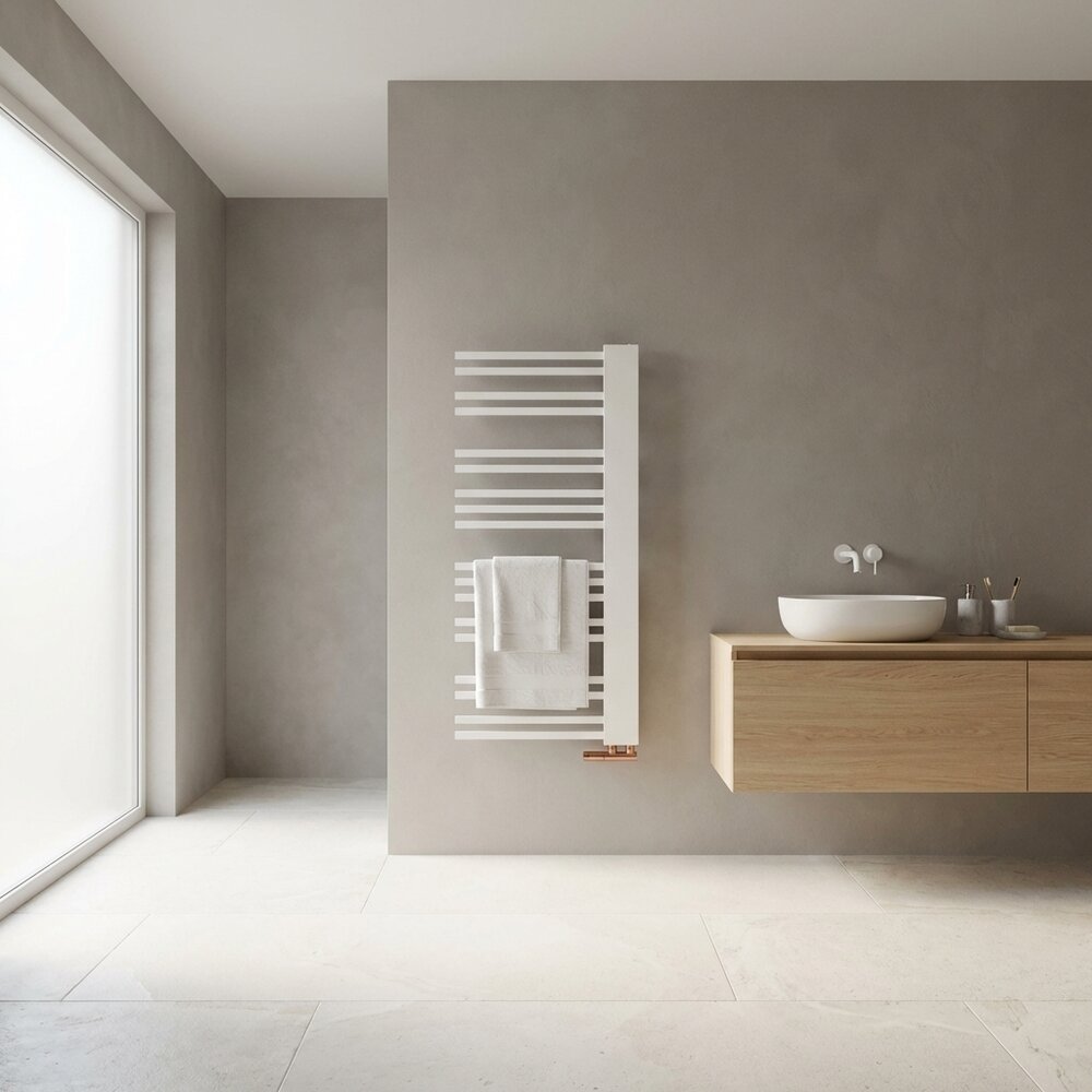 Calorifer de baie portprosop Rune Nemi 1200x502 mm alb lucios