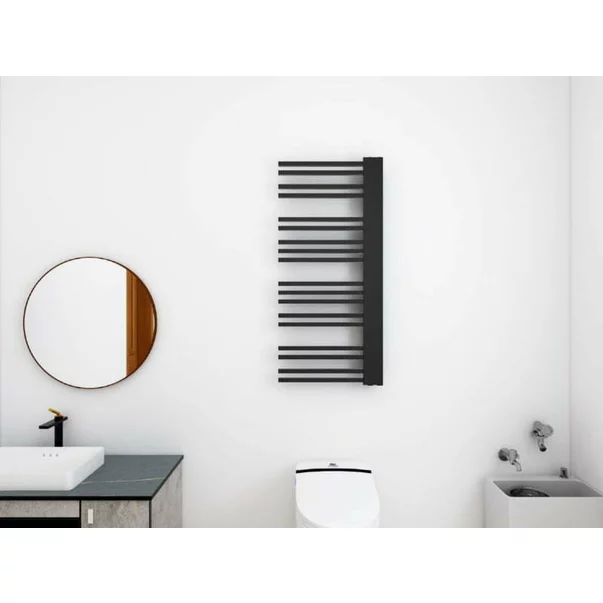 Calorifer de baie portprosop Rune Nemi 1200x502 mm negru mat picture - 2