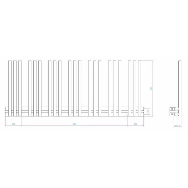 Calorifer de baie portprosop Rune Tindra 1250x500 mm negru mat picture - 3