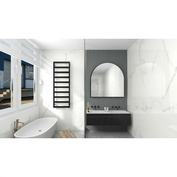 Calorifer de baie portprosop Rune Vok 1100x500 mm negru mat picture - 3