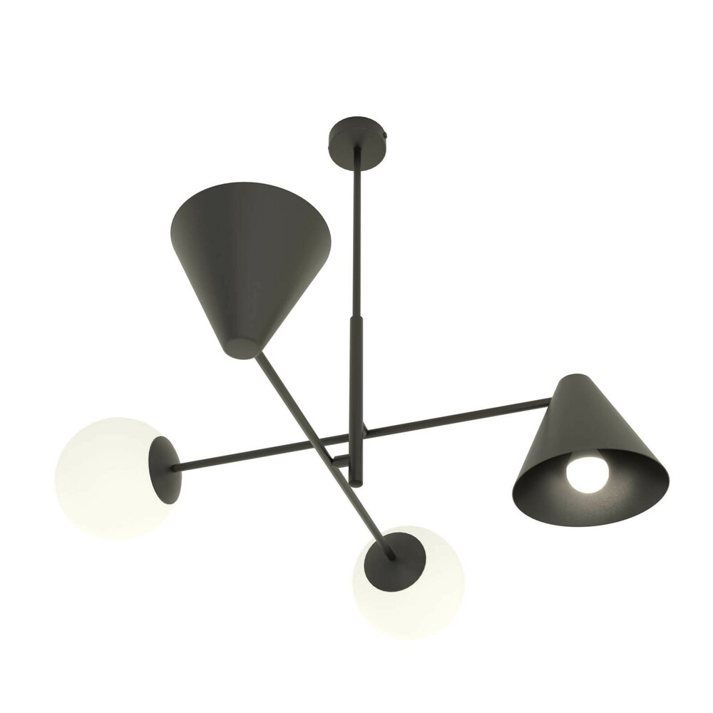 Candelabru Emibig Hermes 4 negru/alb