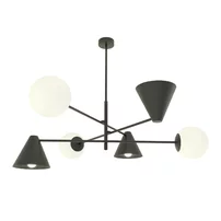Candelabru Emibig Hermes 6 negru/alb