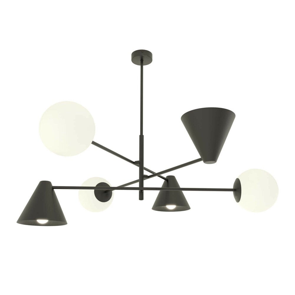Candelabru Emibig Hermes 6 negru/alb