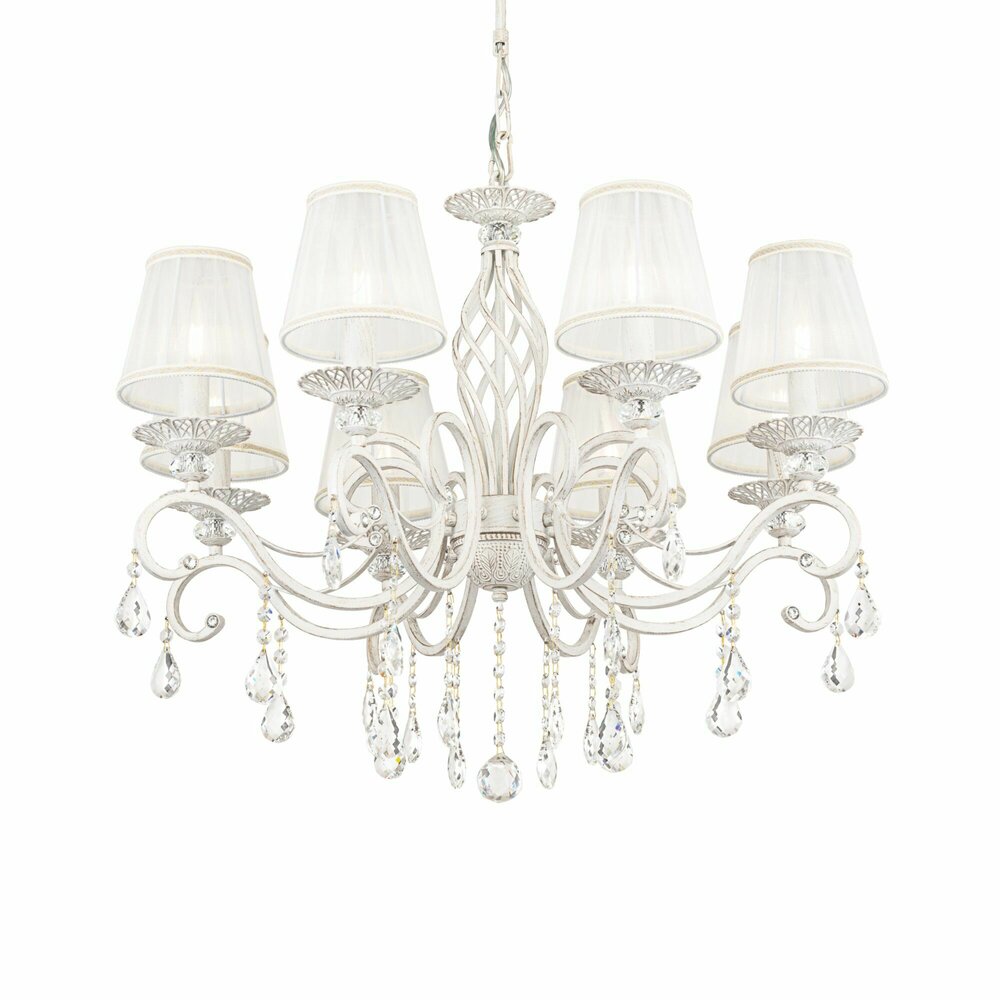Candelabru Maytoni Grace alb/alb 8 becuri