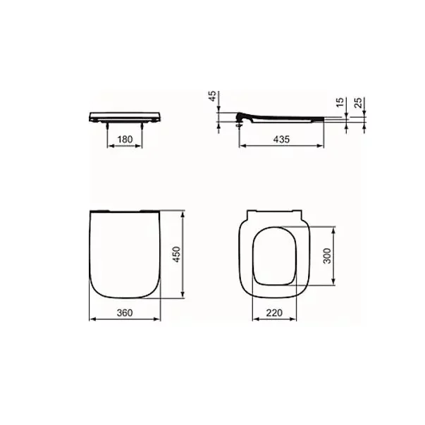 Capac wc slim Ideal Standard i.Life A cu inchidere lenta T481301 picture - 6