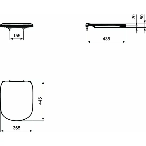 Capac wc slim softclose Ideal Standard Tesi negru mat picture - 3