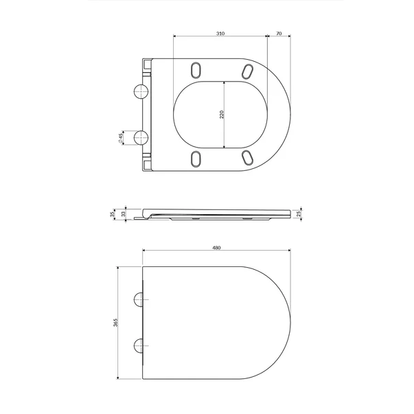 Capac WC softclose Omnires Ottawa Comfort slim finisaj alb mat picture - 2