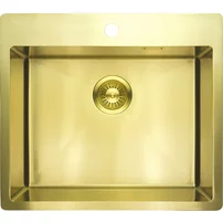 Chiuveta bucatarie inox Deante Olfato 55x50.5 cm cu 1 cuva finisaj auriu periat