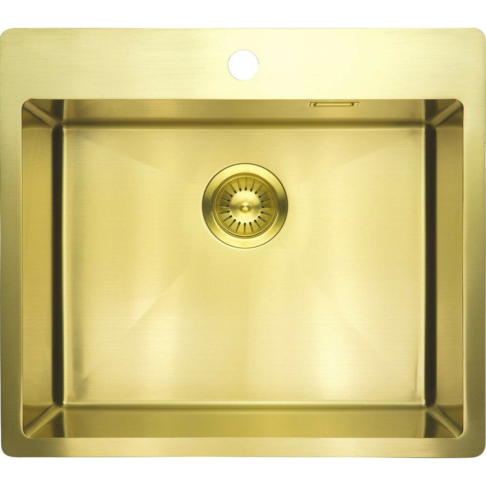 Chiuveta bucatarie inox Deante Olfato 55x50.5 cm cu 1 cuva finisaj auriu periat