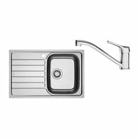 Chiuveta bucatarie inox Franke Spark 78x50 cm cu 1 cuva cu picurator dreapta finisaj lucios plus baterie crom