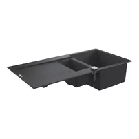 Chiuveta compozit Grohe K500 100x50.1 cm negru cu 2 cuve