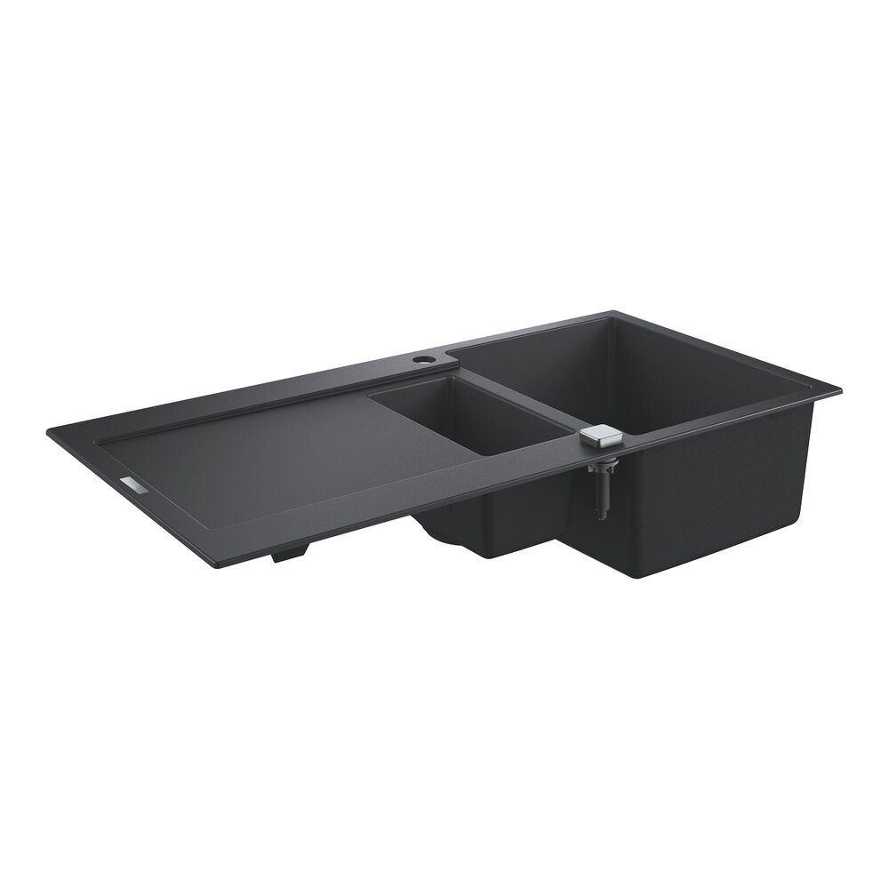 Chiuveta compozit Grohe K500 100x50.1 cm negru cu 2 cuve