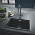 Chiuveta compozit sub blat Grohe K700U granit negru 46x41 cm picture - 3