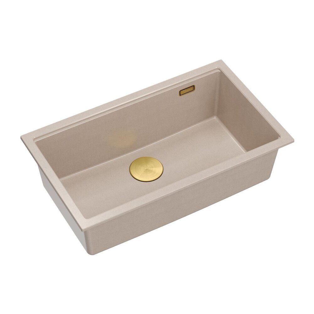 Chiuveta compozit incastrata Quadron Logan 110 bej - auriu 76x44 cm