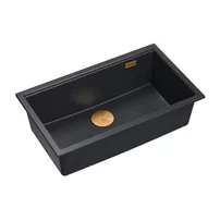Chiuveta compozit incastrata Quadron Logan 110 negru diamant - cupru 76x44 cm