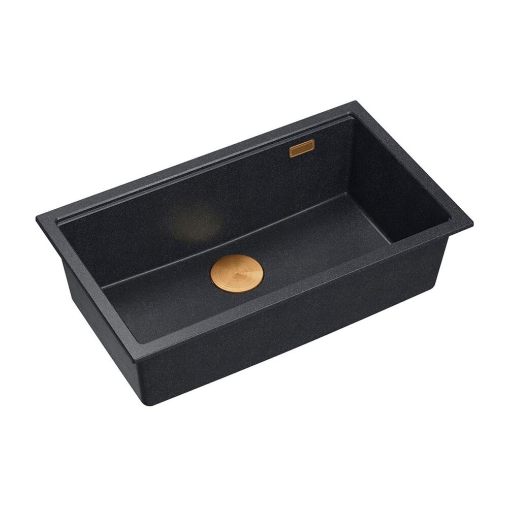 Chiuveta compozit incastrata Quadron Logan 110 negru diamant - cupru 76x44 cm