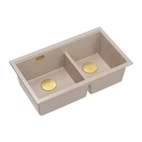 Chiuveta compozit incastrata Quadron Logan 120 bej - auriu 76x45 cm