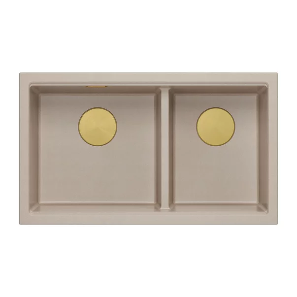 Chiuveta compozit incastrata Quadron Logan 120 bej - auriu 76x45 cm picture - 2