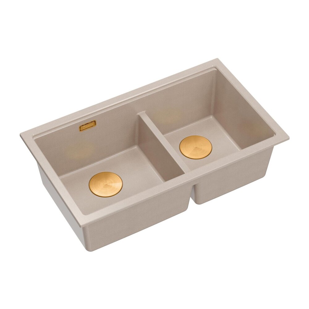 Chiuveta compozit incastrata Quadron Logan 120 bej - cupru 76x45 cm
