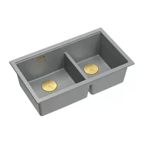 Chiuveta compozit incastrata Quadron Logan 120 gri - auriu 76x45 cm