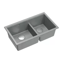 Chiuveta compozit incastrata Quadron Logan 120 gri - inox 76x45 cm