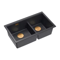 Chiuveta compozit incastrata Quadron Logan 120 negru diamant - cupru 76x45 cm