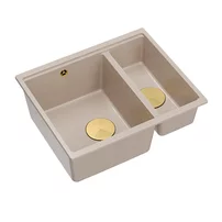 Chiuveta compozit incastrata Quadron Logan 150 bej - auriu 56x46 cm