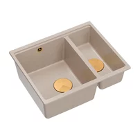 Chiuveta compozit incastrata Quadron Logan 150 bej - cupru 56x46 cm