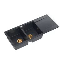 Chiuveta compozit incastrata Quadron Unique Evan 121 negru diamant - cupru 116x50 cm