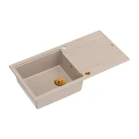 Chiuveta compozit incastrata Quadron Unique Evan 146 XL bej - cupru 100x50 cm