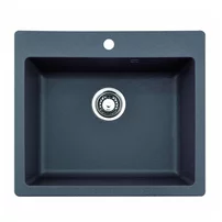Chiuveta compozit Inter Ceramic finisaj granit gri 57x50 cm cu orificiu baterie