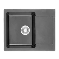 Chiuveta compozit Inter Ceramic finisaj granit gri 62x50 cm cu picurator