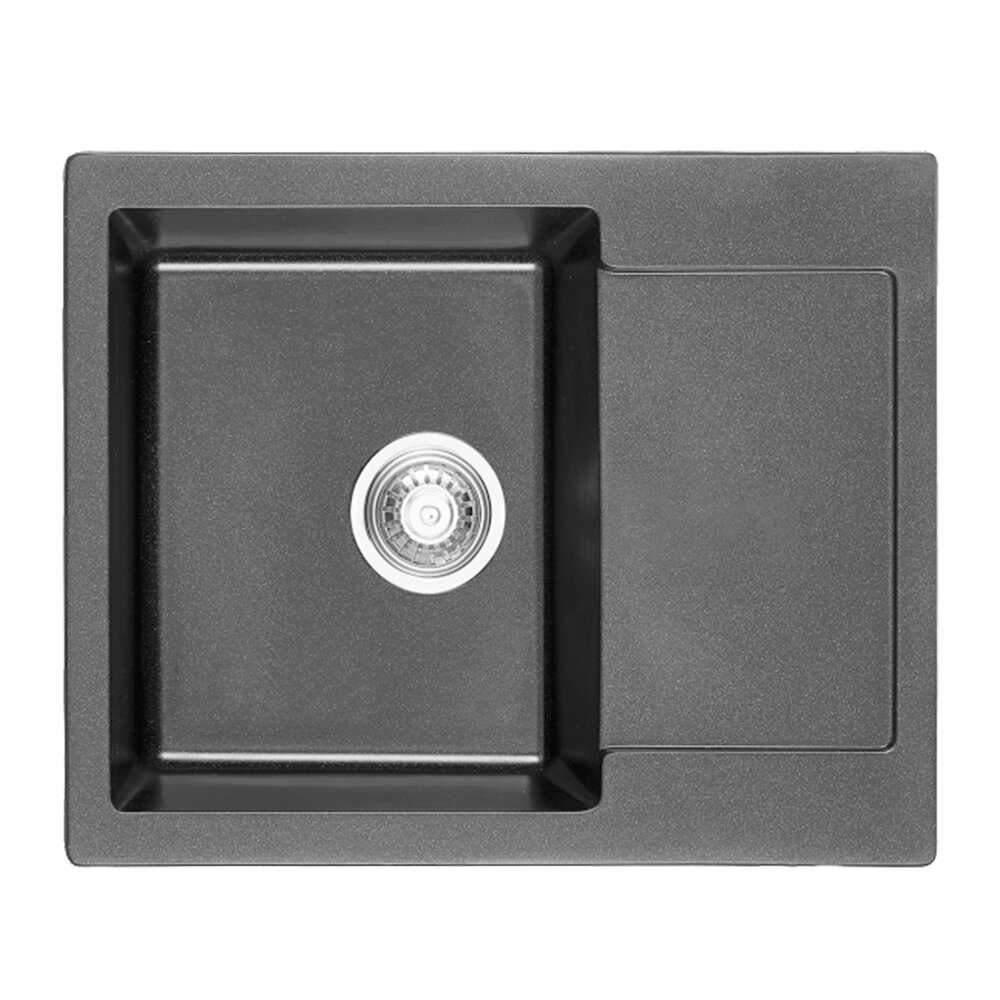 Chiuveta compozit Inter Ceramic finisaj granit gri 62x50 cm cu picurator