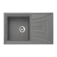 Chiuveta compozit Inter Ceramic finisaj granit gri 78x50 cm cu picurator