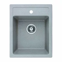 Chiuveta compozit Inter Ceramic finisaj granit gri nisip 40x50 cm cu orificiu baterie